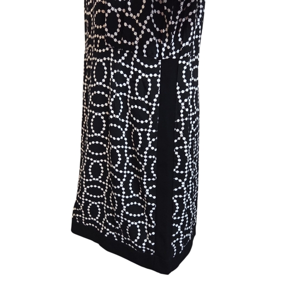 H&M Black and White Open Back And Puff Sleeve Dress Size Med - Picture 4 of 8